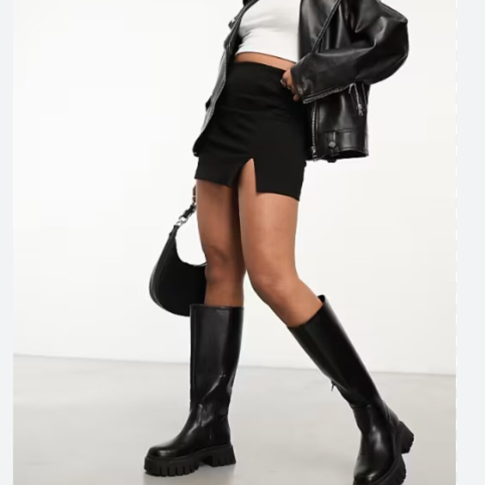 IRIS Double Front Slit Mini Skirt